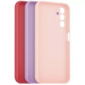 Fixed Zestaw pokrowców Story na Samsung Galaxy A14/A14 5G FIXST-1072-3SET1 Czerwony/Różowy /Purpurowy - Etui i futerały do telefonów - miniaturka - grafika 1