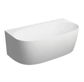 Wanny - Wanna wolnostojąca Omnires Valencia M+ 158x86 cm owalna kompozyt biały mat VALENCIAWPBM - miniaturka - grafika 1