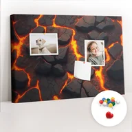 Tablice i flipcharty - Szkolna Tablica korkowa 60x40 cm, Kolorowe Pinezki, wzór Lawa wulkan - miniaturka - grafika 1