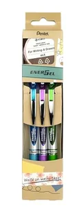 Pentel EnerGelXM BL77 Długopis żelowy z mechanizmem naciskowym + taśma MT Washi, kolory pisania: jasnozielony/jasnoniebieski/fioletowy - Długopisy - miniaturka - grafika 1
