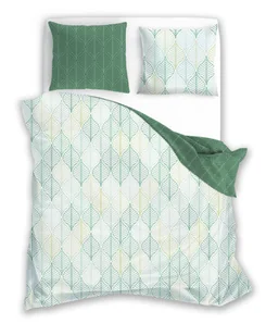 Faro Pościel satyna bawełniana premium 220x200+2x70x80 Milagro Verde 014 Zielone liście - Pościel - miniaturka - grafika 1