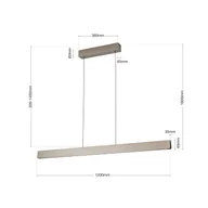 Lampy sufitowe - ORION Lampa wisząca LED Tara, kolor nikiel, długość 120 cm, aluminium/stal - miniaturka - grafika 1