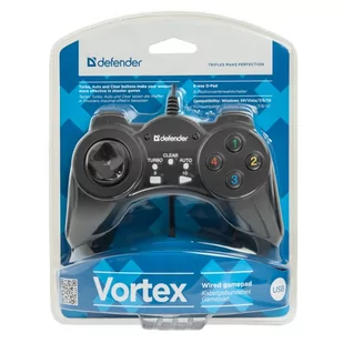 Gamepad Defender Vortex, 13przycisk, USB, czarny, wibrujący, Windows 2000/XP/Vista/7/8/10 - Kontrolery gier na PC - miniaturka - grafika 3