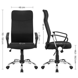 Fotel biurowy, krzesło biurowe Krzesło Biurowe Ergonomiczne Krzesło Obrotowe Wyściełane Siedzisko Pokrycie Materiałowe Regulowane I Przechylane Do 120 Kg Nośno - Fotele i krzesła biurowe - miniaturka - grafika 8