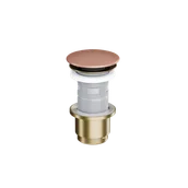 Korki do umywalek - Excellent korek klik-klak umywalkowo-bidetowy, złoty szczotkowany - miniaturka - grafika 1