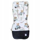 Akcesoria do wózków - Bambusowa wkładka do wózka 5-punktowa dwustronna Traktory - miniaturka - grafika 1