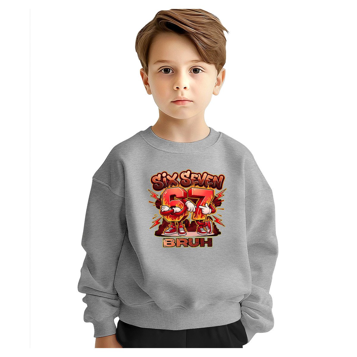 BLUZA DZIECIĘCA 67 SIX SEVEN VIRAL BRUH 134-140 DLA CHŁOPCA DZIEWCZYNKI