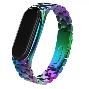 Metalowa Opaska, Bransoleta Do Xiaomi Mi Band 3/4 (Tęczowa) - Akcesoria do pulsometrów i zegarków sportowych - miniaturka - grafika 1
