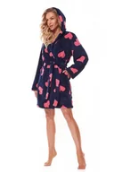 Szlafroki damskie - L&amp;L Futura 2310 granatowy szlafrok damski - l-l - miniaturka - grafika 1