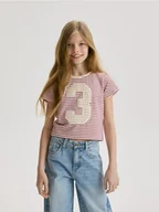 Koszulki dla dziewczynek - Reserved - T-shirt z aplikacją - wielobarwny - miniaturka - grafika 1