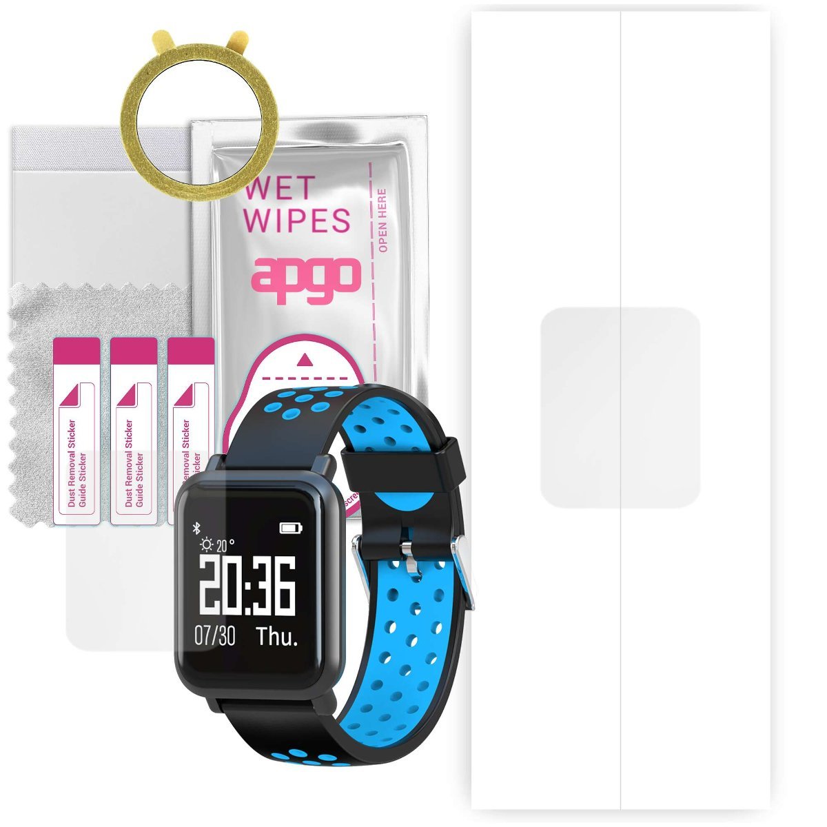 1x Folia hydrożelowa do Garett Sport 17 - apgo Smartwatch Hydrogel Protection Ochrona na ekran smartwatcha