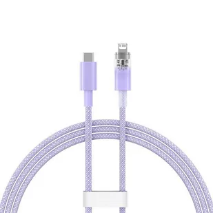 Kabel szybko ładujący Baseus USB-C do Lightning  Explorer Series 1m, 20W (fioletowy) - Kable - miniaturka - grafika 3