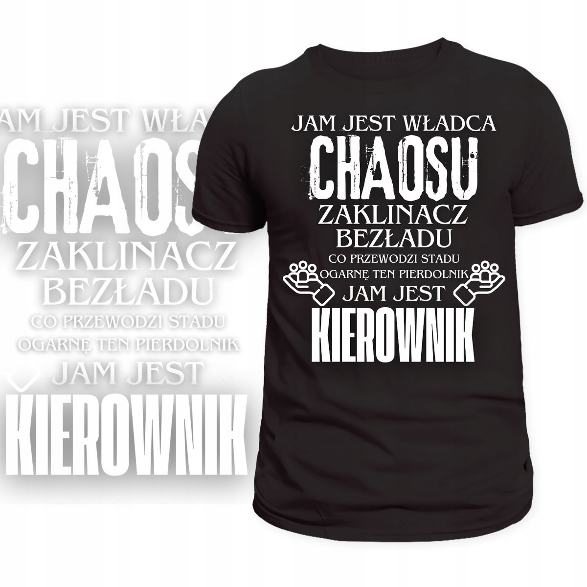 T-SHIRT MĘSKI KOSZULKA NADRUK ŚMIESZNY TEKST DLA KIEROWNIKA HIT PREZENT S