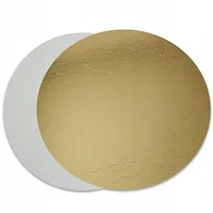 Dodatki do ciast w proszku - Podkład pod tort 26 cm Okrągły 1000 g/m2 złoty-biały - miniaturka - grafika 1