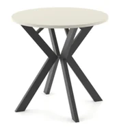 Stoły - Okrągły kaszmirowy stół rozkładany z czarnymi nogami B4-N69 - miniaturka - grafika 1