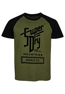 Superdry Koszulka męska z nadrukiem, Thrift Olive Marl/Black, M - Koszulki męskie - miniaturka - grafika 1