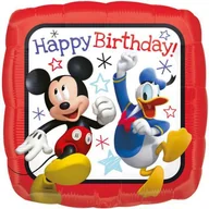 Urodziny dziecka - Amscan Balon foliowy "Myszka Mickey - Happy Birthday", 17" SQR 36225 - miniaturka - grafika 1