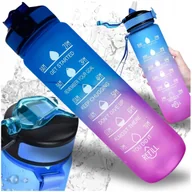 Shakery i bidony sportowe - BUTELKA MOTYWACYJNA SHAKER BIDON NA WODE SIŁOWNIE SPORTOWY BPA FREE 1L - miniaturka - grafika 1