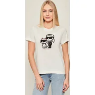 Koszulki i topy damskie - Karl Lagerfeld T-shirt IKON SKETCH DUO | Regular Fit - miniaturka - grafika 1