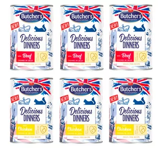 BUTCHER'S Delicious Dinners w galaretce 24x400g (kot) Mix smaków - Mokra karma dla kotów - miniaturka - grafika 1