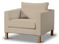 Pokrowce na meble - Dekoria Pokrowiec na fotel Karlstad krótki Caffe Latte beżowy) Fotel Karlstad Cotton Panama 619-702-01 - miniaturka - grafika 1