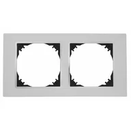 Wyłączniki światła i elektryczne - Ramka podwójna Biały chrom VESTRA ELEKTRO-PLAST - miniaturka - grafika 1