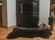 Dywany - Skóra Owcza Naturalna Czarna EKO Dywan Wełna Owcza - miniaturka - grafika 1