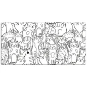 Podkładki na biurko - Mata ochronna na biurko Koty w stylu Doodle 120x60 cm - miniaturka - grafika 1