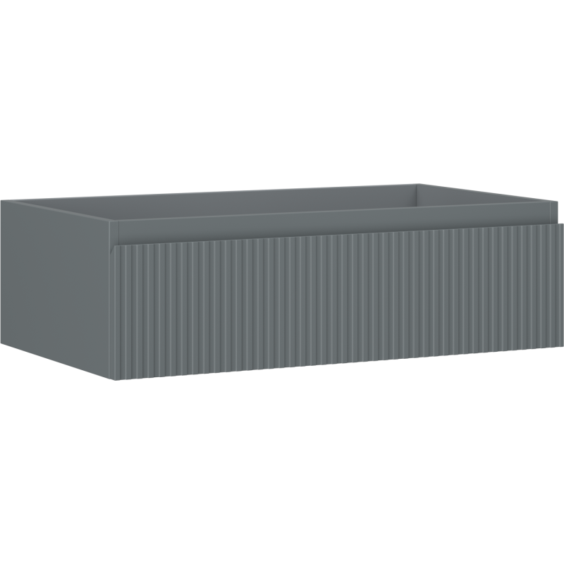 Mexen Rivel szafka łazienkowa podumywalkowa 80 cm, 1 szuflada, ryflowana , grafit mat - 91A20-08023-1-BF66