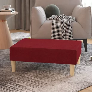 shumee shumee Podnóżek winna czerwień 78x56x32 cm tapicerowany tkaniną - Pufy i podnóżki - miniaturka - grafika 1
