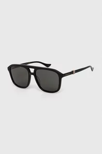 Okulary przeciwsłoneczne - Gucci okulary przeciwsłoneczne męskie kolor czarny GG1494S - grafika 1