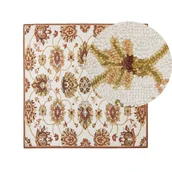 Dywany - Dywan Wełniany 200 X 200 Cm Beżowo-brązowy Ezine - miniaturka - grafika 1