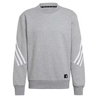 Bluzy męskie - adidas bluza męska, szary/biały (Medium Grey Heather/White), XXL - miniaturka - grafika 1