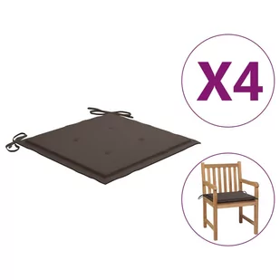 vidaXL Poduszki na krzesła ogrodowe 4 szt. kolor taupe 50x50x4 cm 314054 314054 - Poduszki ogrodowe - miniaturka - grafika 2