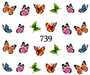 Naklejki wodne na paznokcie MOTYLEK, MOTYL - 739 - Sztuczne paznokcie i akcesoria - miniaturka - grafika 1
