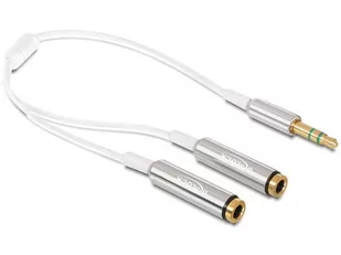 Delock Impakt ADAPTER JACK STEREO MINI(M) 3,5MM 3-PIN->JACK STEREO MINI(F) 3-PIN X2 BIAŁY 25CM - Złącza, przejściówki, adaptery - miniaturka - grafika 3