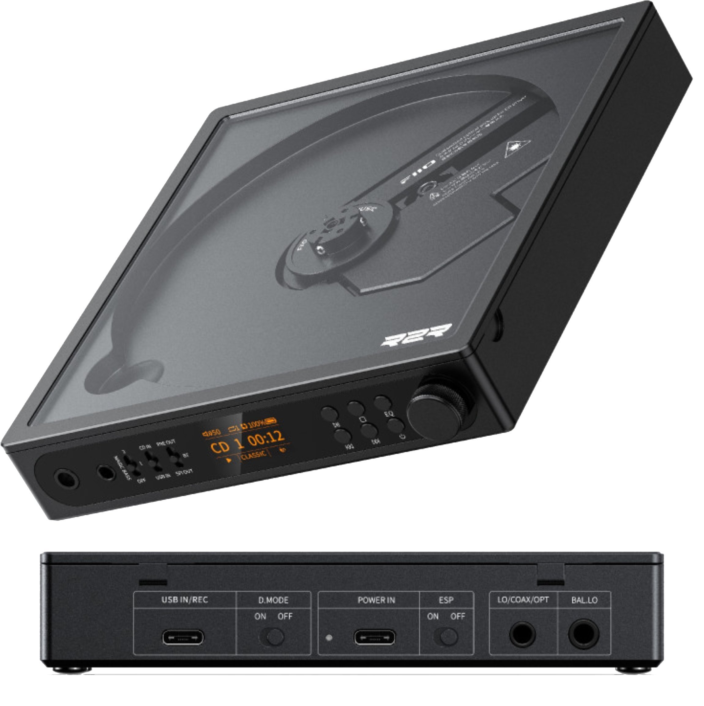 FiiO DM15 R2R black - Przenośny Odtwarzacz CD 24bit R2R z Bluetooth