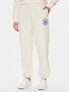 Tommy Hilfiger Spodnie dresowe Crest Sweat Pant WW0WW40601 Écru Regular Fit - Spodnie sportowe damskie - miniaturka - grafika 1