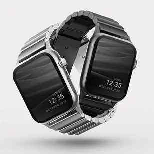 UNIQ pasek Strova Apple Watch 42/44/45mm Series 4/5/6/7/SE Stainless Steel czarny/midnight black - Akcesoria do smartwatchy - miniaturka - grafika 9