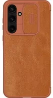 Etui i futerały do telefonów - Nillkin Etui z klapką i ochroną aparatu Qin Pro do Galaxy A55 5G, brązowy - miniaturka - grafika 1
