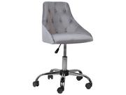 Fotele i krzesła biurowe - Beliani Krzesło biurowe regulowane welurowe szare PARRISH - miniaturka - grafika 1