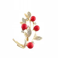 Broszki - ekskluzywna BROSZKA ozdoba do ubrań GAŁĄZKA cyrkonie elegancka BIŻUTERIA - miniaturka - grafika 1