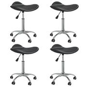 Krzesła - vidaXL Obrotowe krzesła stołowe, 4 szt., czarne, sztuczna skóra - miniaturka - grafika 1