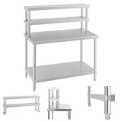 Stoły gastronomiczne - Royal Catering Stół roboczy z nadstawką - 120 x 60 - stal nierdzewna RCAT-120/60-H RCAT-120/60-H - miniaturka - grafika 1