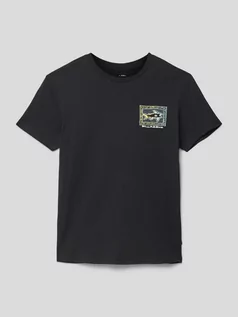 Koszulki dla chłopców - T-shirt z nadrukiem z logo i motywem model ‘SHARKY’ - grafika 1