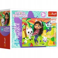 Zabawki interaktywne dla dzieci - Puzzle 20 MiniMaxi Koci Domek Gabi 20 elementów 3+ Trefl 21158 - miniaturka - grafika 1