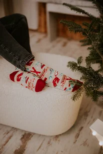 Skarpetki Zimowy Czas - Czerwone - Skarpetki męskie Skarpetki Zimowy Czas - Czerwone - Skarpetki męskie - miniaturka - grafika 1