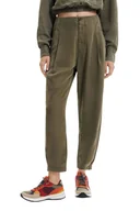 Spodnie damskie - Spodnie damskie Desigual Solid zielone -XS - miniaturka - grafika 1