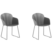 Krzesła - Beliani Zestaw 2 krzeseł do jadalni czarny SYLVA - miniaturka - grafika 1
