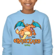 Bluzy dla dziewczynek - Bluza Dziecięca Blue Bez Kaptura Prezent Dla Dziecka Charizard 104 Wzory - miniaturka - grafika 1